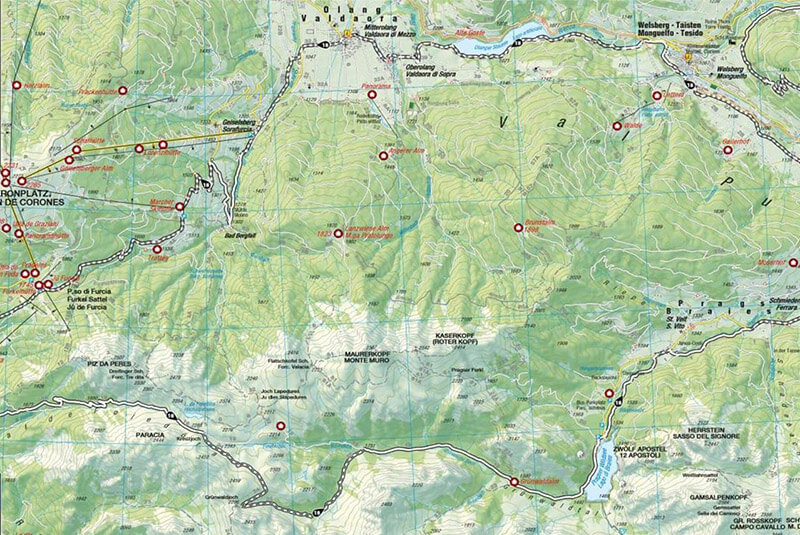 Karte: Mountainbike-Tour: Furkelsattel - Kreuzjoch - Pragser Wildsee