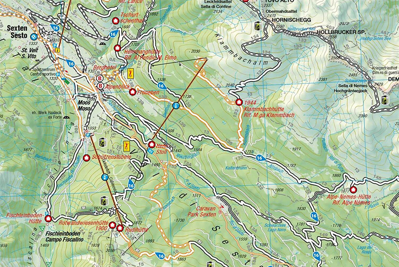 Map: MTB tour to Nemes alp to the Croda Rossa