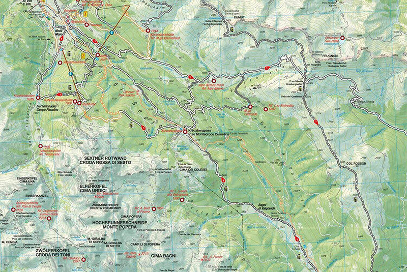 Karte: Trailsüchtig - Monte Spina und Red Wall Valley