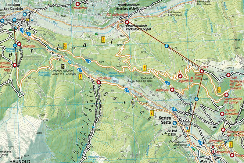 Map: MTB tour from Sesto to San Candido