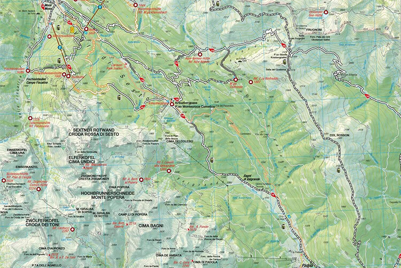 Cartina: Gita in mountain bike dalla Malga Silvella al Passo Silvella