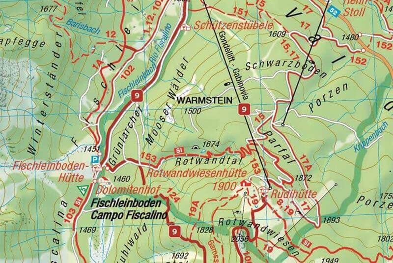 Hiking map: The mountain goat circle number 100