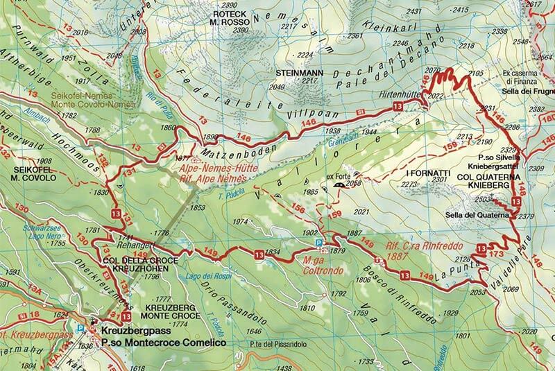 Hiking map: Hiking tour to Monte Quaterna