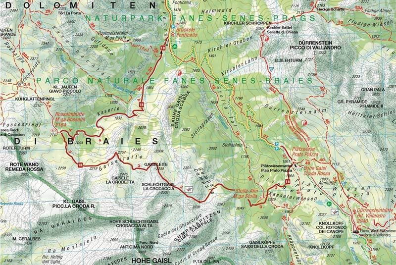 Hiking map: Walking tour to the Malga di cavalli
