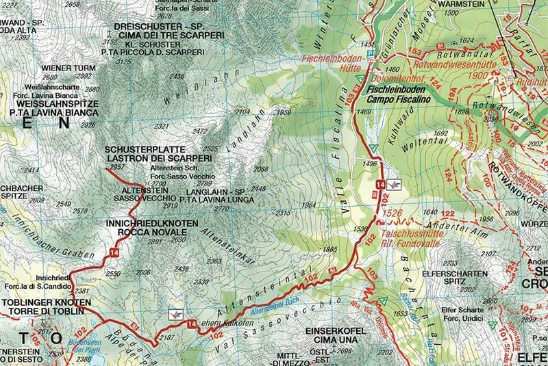 Cartina: Escursione al Lastron dei Tre Scarperi