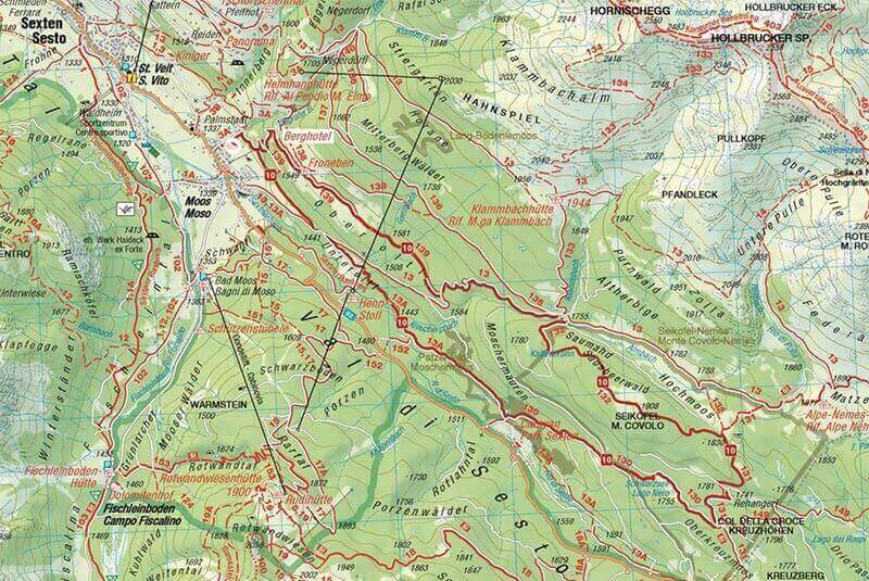 Hiking map: On the Seekofel-Monte Covolo