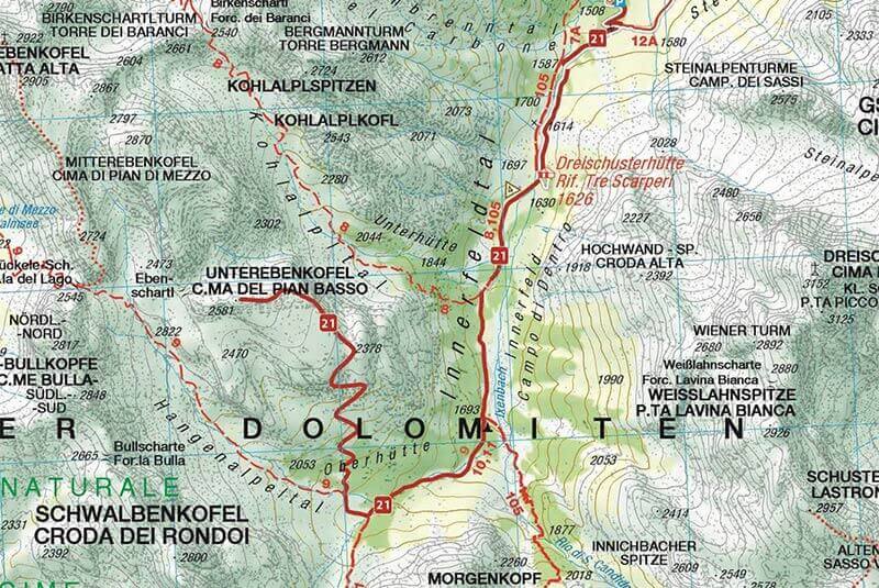 Karte: Wanderung auf den Unterebenkofel 2581 m