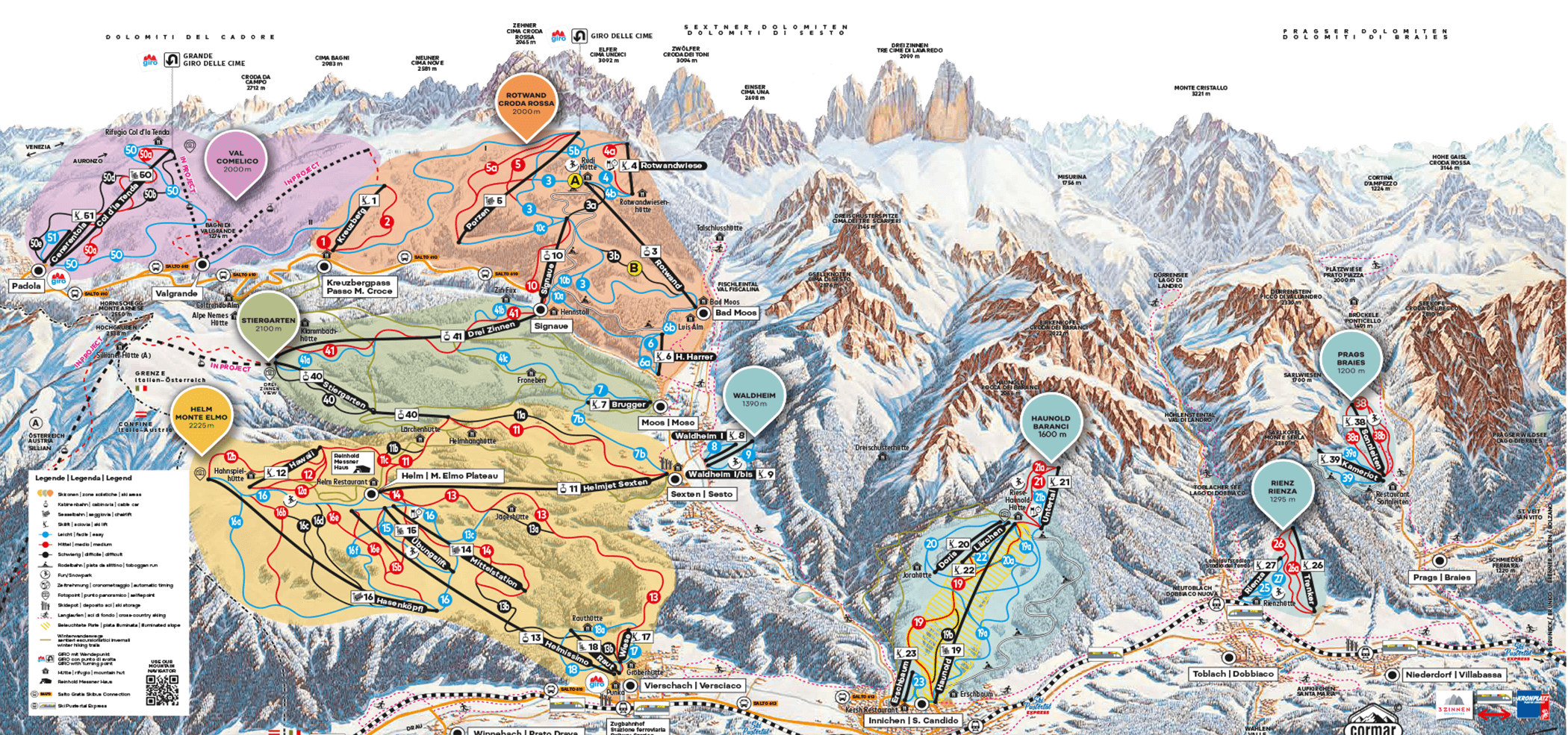 Pistenplan Drei Zinnen Dolomites