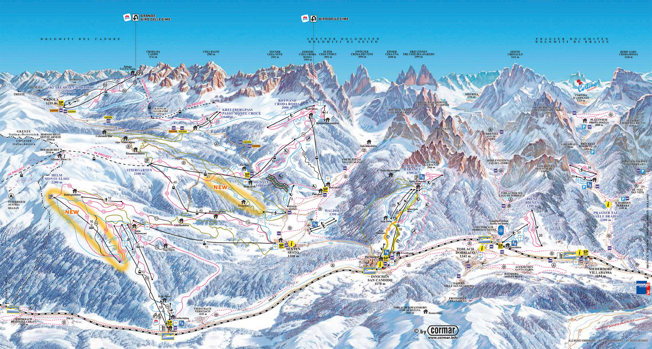 Pistenplan Drei Zinnen Dolomites