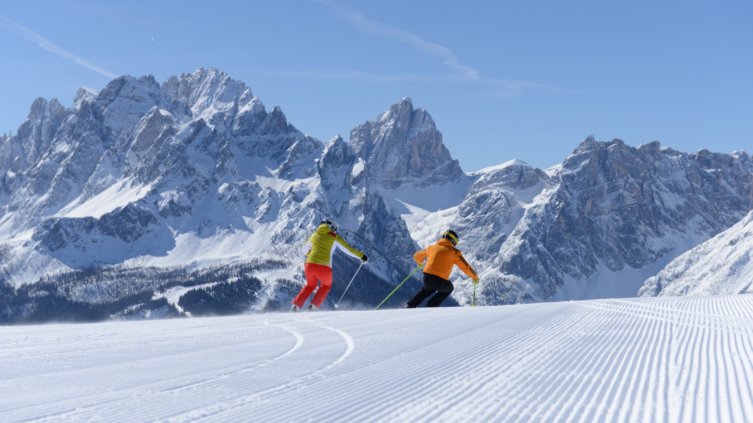 Sciare nelle Dolomiti di Sesto sulla "pista hawaiana"