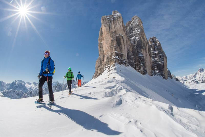 Schneeschuhwanderung zu den Drei Zinnen
