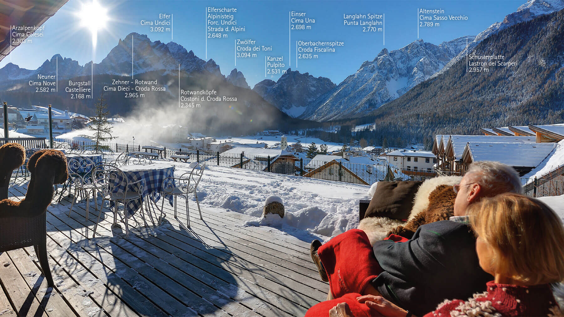 Our terrace with view on the sundial of Sesto