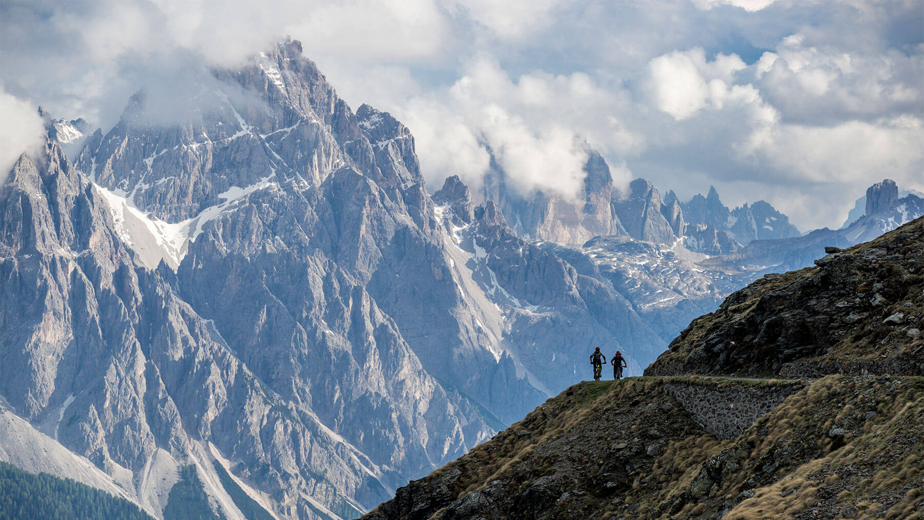 Mountain biking in the sundial of Sesto