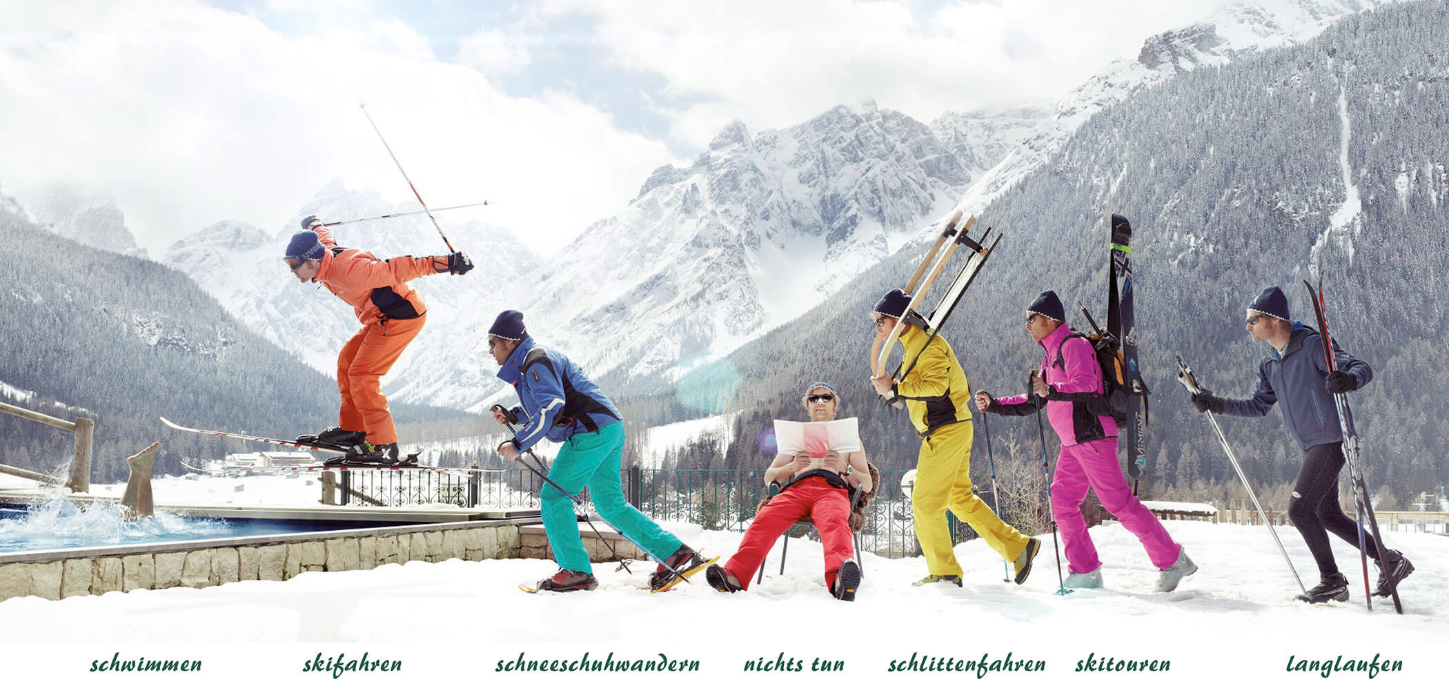 Alle Winteraktivitäten direkt ab dem Berghotel - das Auto bleibt in der Garage