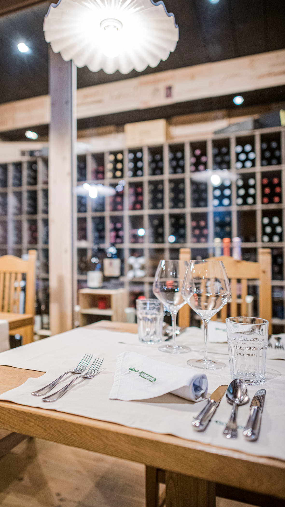 Our huge wine selection in the dining room