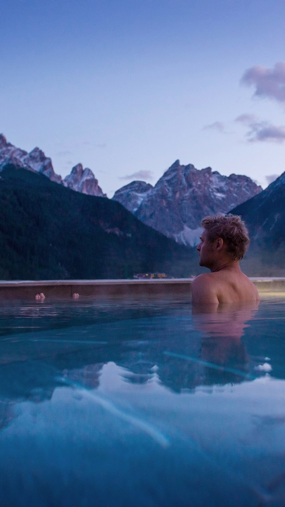 Our outdoor whirlpool at night