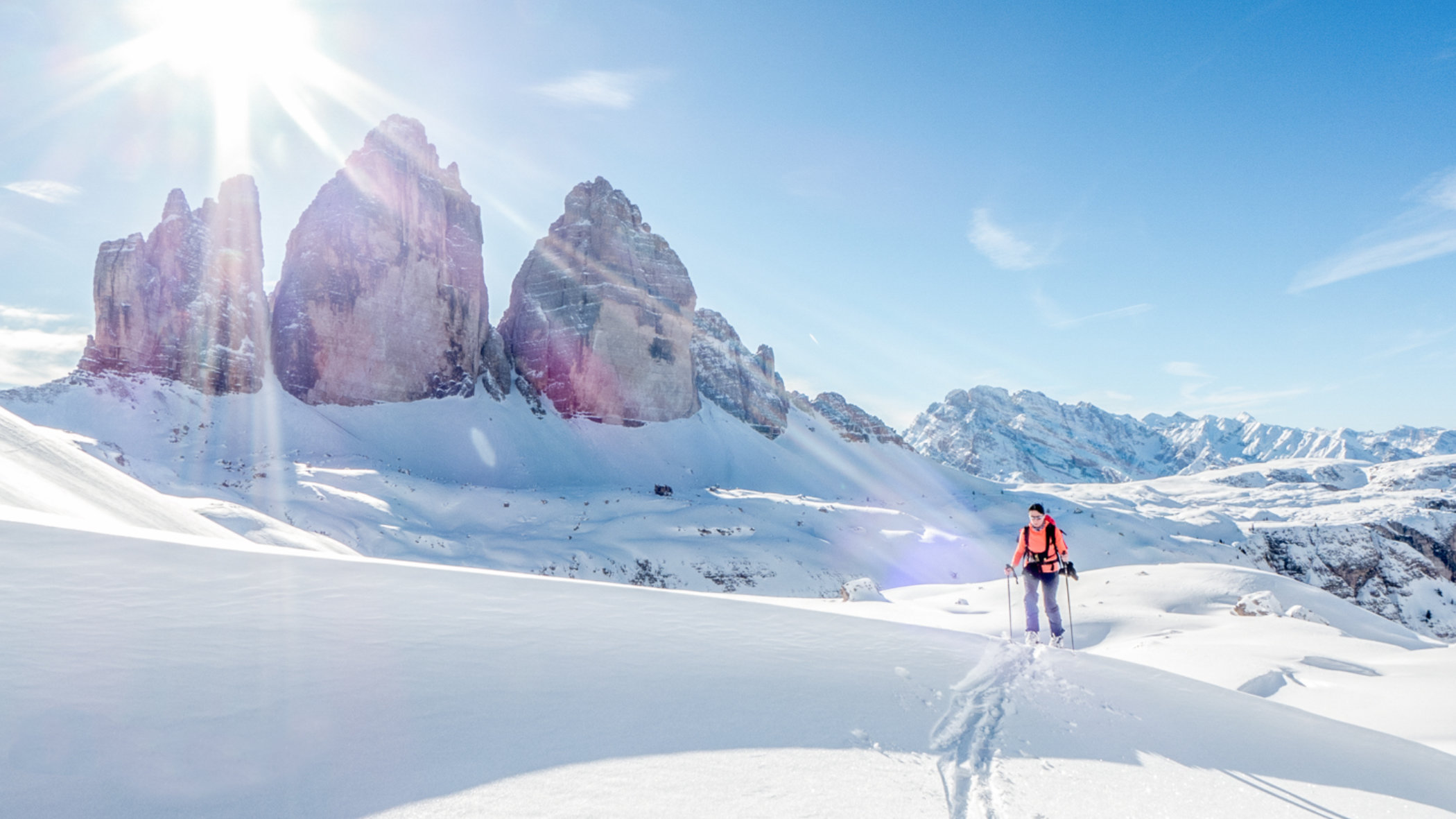 Alpine ski tour to the Three Peaks