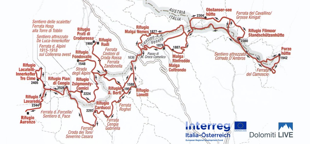 Mappa Dolomiti senza confini